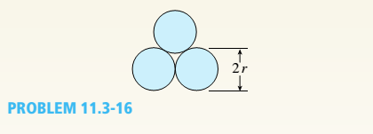 Chapter 11, Problem 11.3.16P, .16 Three identical, solid circular rods, each of radius r and length L, are placed together to form 