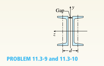 Chapter 11, Problem 11.3.9P, A column, pinned at top and bottom, is made up of two C 6 x 13 steel shapes (see figure) that act 