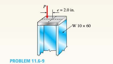 Chapter 11, Problem 11.6.9P, A steel column (E = 30 x 103 ksi) with pinned ends is constructed of a W10 x 60 wide-flange shape 