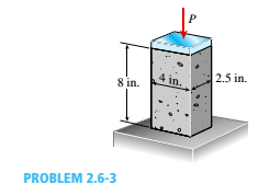 Chapter 2, Problem 2.6.3P, A standard brick (dimensions 8 in. × 4 in. × 2.5 in ) is compressed lengthwise by a force P. as 
