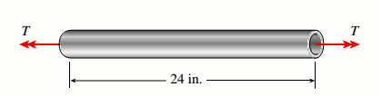 Chapter 3, Problem 3.3.11P, A circular tube of aluminum is subjected to torsion by torques T applied at the ends (see figure). , example  3