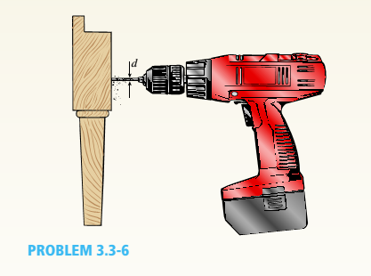 Chapter 3, Problem 3.3.6P, When drilling a hole in a table leg, a furniture maker uses a hand-operated drill (see figure) with 