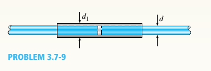 Chapter 3, Problem 3.7.9P, A propeller shaft of solid circular cross section and diameter d is spliced by a collar of the same 
