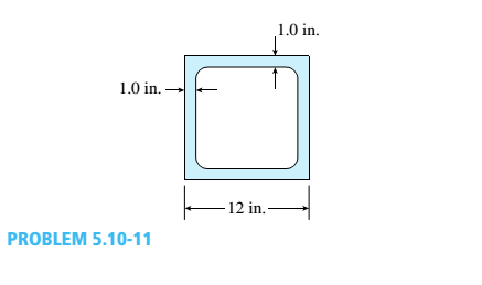 Chapter 5, Problem 5.10.11P, A hollow aluminum box beam has the square cross section shown in the figure. Calculate the maximum 
