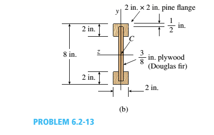 Chapter 6, Problem 6.2.13P, A simply supported wooden I-beam with a 12-ft span supports a distributed load of intensity q = 90 , example  2