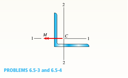 Chapter 6, Problem 6.5.3P, An angle section with equal legs is subjected to a bending moment M having its vector directed along 