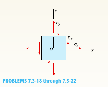 Chapter 7, Problem 7.3.19P, -18 through 7.3-22 An element in plane stress (see figure) is subjected to stresses o, a., and (a) , example  1