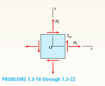 Chapter 7, Problem 7.3.22P, -18 through 7.3-22 An element in plane stress (see figure) is subjected to stresses o, a., and (a) , example  1