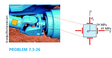 Chapter 7, Problem 7.3.26P, An element in plane stress on the surface of an automobile drive shaft (see figure) is subjected to 