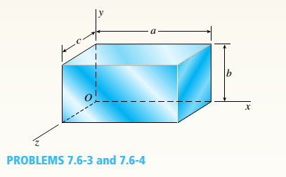 Chapter 7, Problem 7.6.4P, Solve the preceding problem if the element is steel (E = 200 GPa. p = 0.30) with dimensions a = 300 