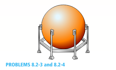 Chapter 8, Problem 8.2.3P, A large spherical tank (see figure) contains gas at a pressure of 420 psi. The tank is 45 ft in 