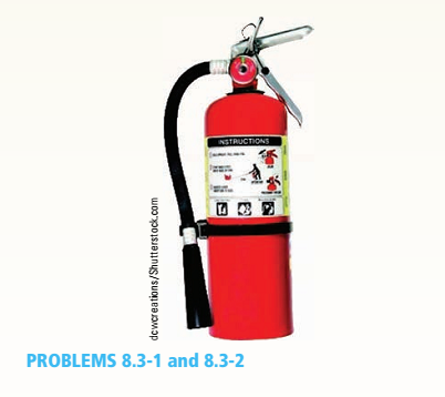 Chapter 8, Problem 8.3.1P, A fire extinguisher tank is designed for an internal pressure of 825 psi. The tank has an outer 