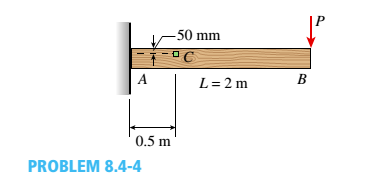 Chapter 8, Problem 8.4.4P, A cantilever beam with a width h = 100 mm and depth h = 150 mm has a length L = 2 m and is subjected 