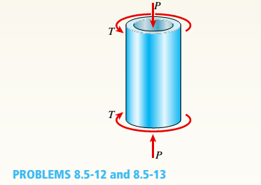 Chapter 8, Problem 8.5.13P, . A segment of a generator shaft with a hollow circular cross section is subjected to a torque T = 