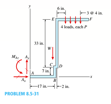 Chapter 8, Problem 8.5.31P, Determine the maximum tensile, compressive, and shear stresses acting on the cross section of the , example  2