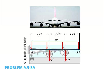 Chapter 9, Problem 9.5.39P, The wing of a large commercial jet is represented by a simplified prismatic cantilever beam model 