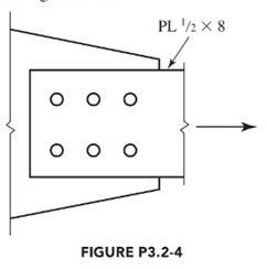 A Pl 1 2 8 Tension Member Is Connected With Six 1 Inch Diameter Bolts As Shown In Figure P3 2 4 The Steel Is Astm A242 Assume That A E A N And