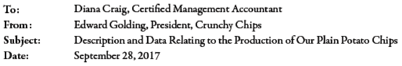 Chapter 10, Problem 77C, Paul Golding and his wife, Nancy, established Crunchy Chips in 1938. Over the past 60 years, the , example  1