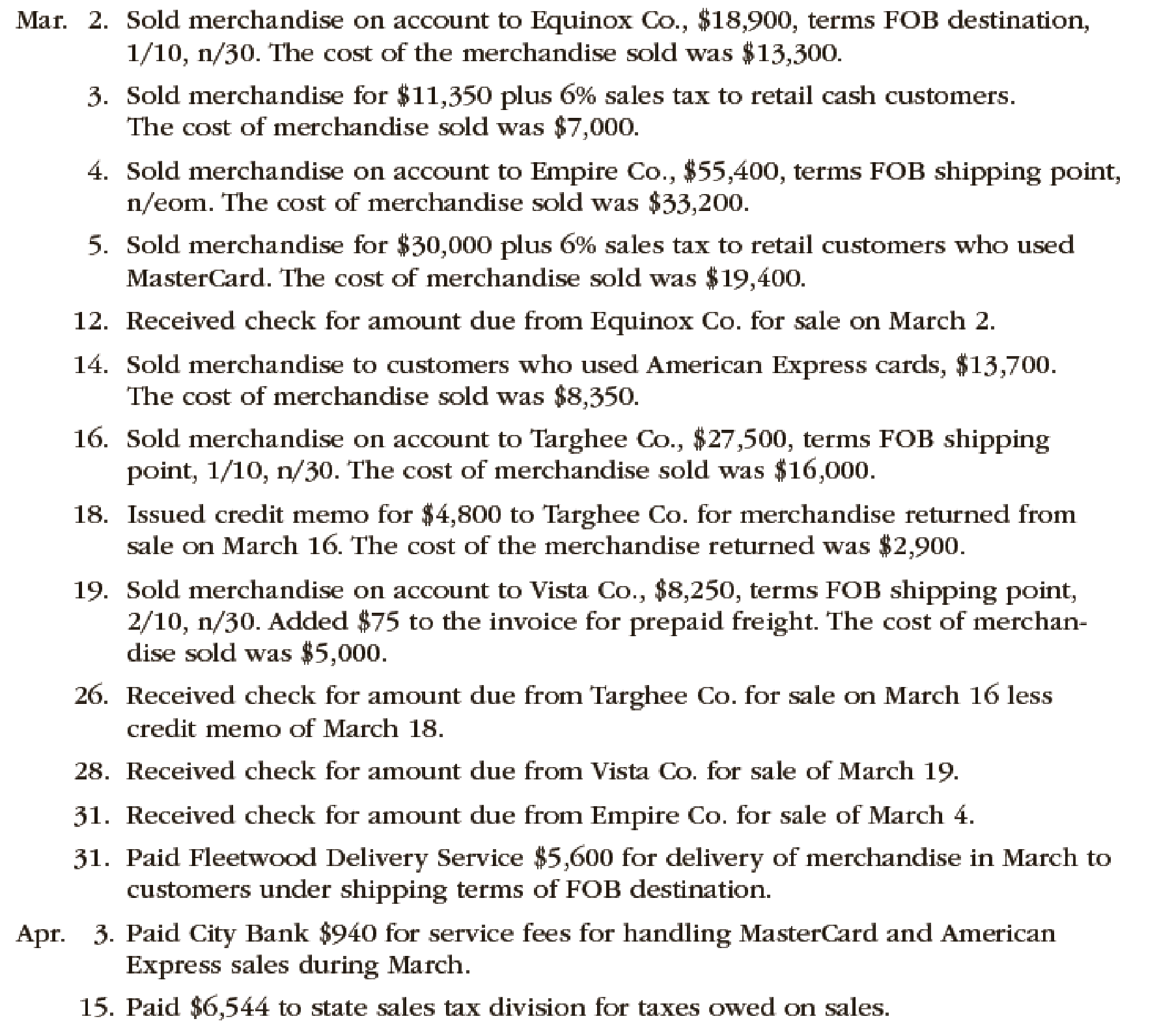 Chapter 6, Problem 2PA, The following selected transactions were completed by Amsterdam Supply Co., which sells office 