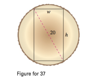 Chapter 3.7, Problem 37E, Beam Strength A wooden beam has a rectangular cross section of height h and width w (see figure). 