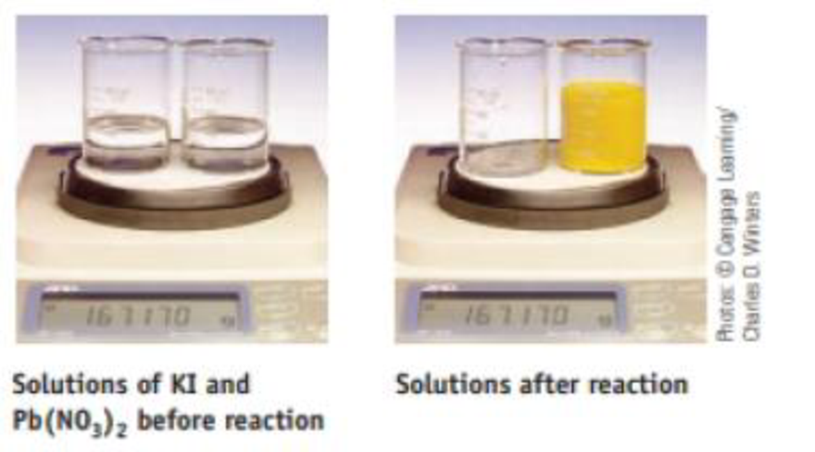 Chapter 4, Problem 135SCQ, Two beakers sit on a balance; the total mass is 167.170 g. One beaker contains a solution of KI; the 