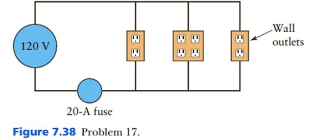 Chapter 7, Problem 17P, . All of the electrical outlets in a room are connected in a single parallel circuit (Figure 7.38). 