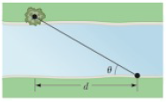 Chapter 1, Problem 6P, A surveyor measures the distance across a straight river by the following method (Fig. P1.6). 