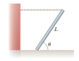 Chapter 12, Problem 12.16P, A uniform beam of length L and mass m shown in Figure P12.8 is inclined at an angle  to the 