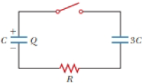 Chapter 27, Problem 27.63AP, A charge Q is placed on a capacitor of capacitance C. The capacitor is connected into the circuit 