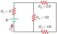 Chapter 28, Problem 28.16P, Four resistors are connected to a battery as shown in Figure P27.15. (a) Determine the potential 