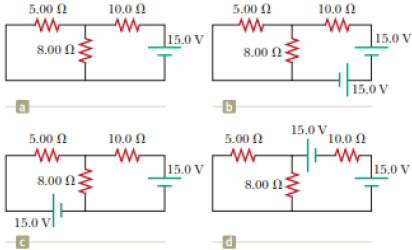 Chapter 28, Problem 28.54AP, The circuit in Figure P27.34a consists of three resistors and one battery with no internal 