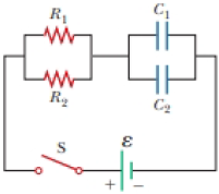 Chapter 27, Problem 41AP, The circuit in Figure P27.41 contains two resistors, R1 = 2.00 k and R2 = 3.00 k, and two 
