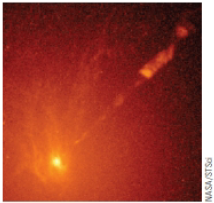 Chapter 39, Problem 39.32P, Figure P38.21 shows a jet of material (at the upper right) being ejected by galaxy M87 (at the lower 