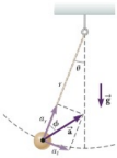 Chapter 4, Problem 4.70AP, A pendulum with a cord of length r = 1.00 m swings in a vertical plane (Fig. P4.42). When the 