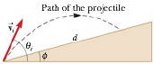 Chapter 4, Problem 4.86CP, A projectile is fired up an incline (incline angle ) with an initial speed vi at an angle i with 