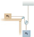 Chapter 5, Problem 46AP, In Figure P5.46, the pulleys and pulleys the cord are light, all surfaces are frictionless, and the 