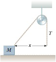 Chapter 5, Problem 5.99CP, A block of mass 2.20 kg is accelerated across a rough surface by a light cord passing over a small 