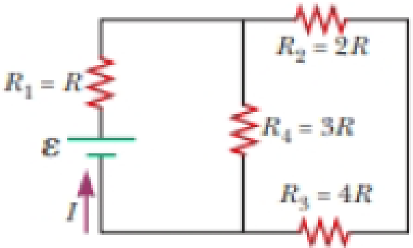 Chapter 27, Problem 15P, Four resistors are connected to a battery as shown in Figure P27.15. (a) Determine the potential 