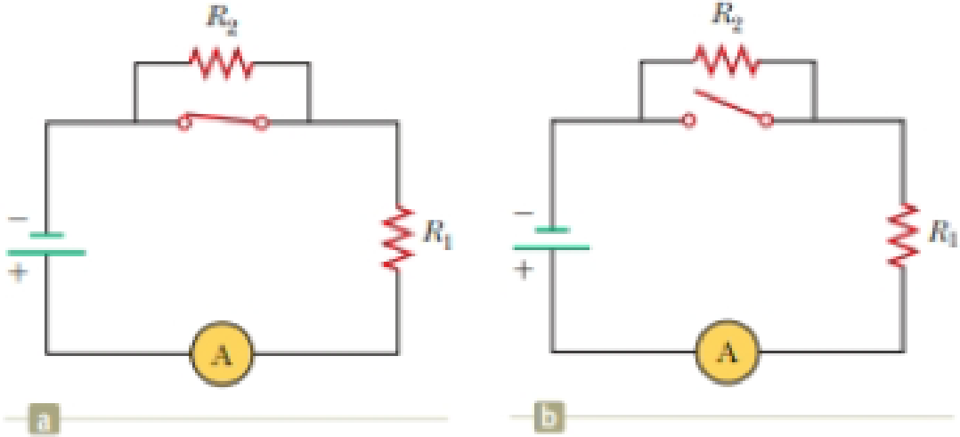 Chapter 28.2, Problem 28.2QQ, With the switch in the circuit of Figure 27.4a closed, there is no current in R2 because the current 
