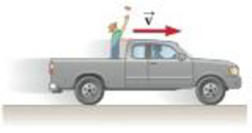 Chapter 4, Problem 54P, A farm truck moves due east with a constant velocity of 9.50 m/s on a limitless, horizontal stretch 