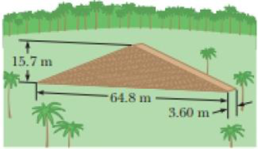 Chapter 9, Problem 47P, Explorers in the jungle find an ancient monument in the shape of a large isosceles triangle as shown 