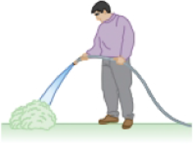 Chapter 9, Problem 32P, A garden hose is held as shown in Figure P9.32. The hose is originally full of motionless water. 