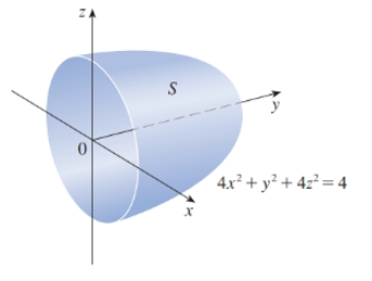 Chapter 16.8, Problem 6E, F(x,y,z)=exyi+exzj+x2zk S is the half of the ellipsoid 4x2+y2+4z2=4 that lies to the right of the 