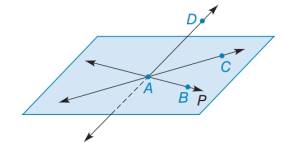 Chapter 1.4, Problem 25E, Given: AB and AC in plane P as shown AD intersects P at points A CABDAC DACDAB What can you 