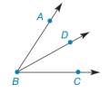 Chapter 1.2, Problem 5E, In Exercises 5 to 8, describe in one word the relationship between the angles. ABD and DBC 