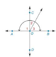 Chapter 1.4, Problem 2E, In Exercise 1 and 2, supply reasons. Given: AB intersects CD at O so that 1 is a right  Use the , example  2
