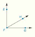 Chapter 1.CR, Problem 28CR, Given: EFG is a right angle. mHFG=2x6 mEFH=3mHFG Find: mEFH 