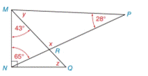 Chapter 2.4, Problem 16E, Given: MNNQ and  s as shown Find: x, y, and z 