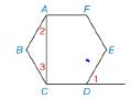 Chapter 2.5, Problem 28E, Given: Regular hexagon ABCDEF with diagonal AC and exterior 1. Prove: m2+m3=m1 