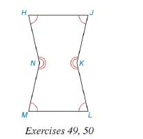 Chapter 2.5, Problem 47E, For concave hexagon HJKLMN, mH=y and the measure of reflex angle at N is 2(y+10). Find the measure 